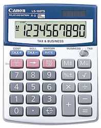 CALCULATOR, CANON LS-100TS, 10 DIGIT, BASIC, FINANCIAL LARGE
